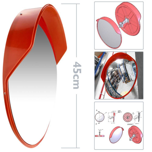 Convex mirror for 45/60 cm traffic safety surveillance