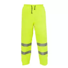Pantalon de travail jaune avec réflecteur de sécurité en taille