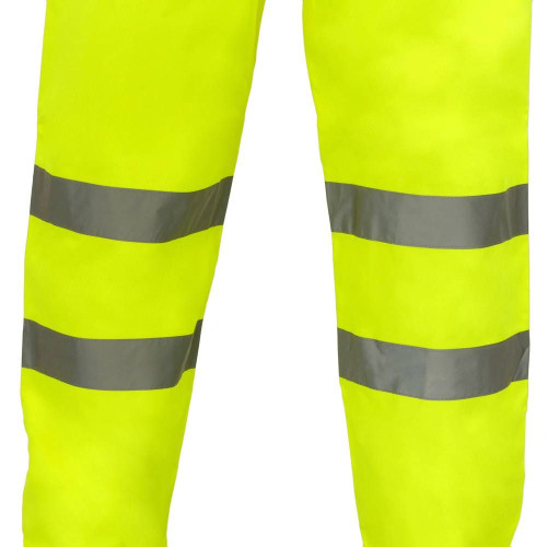 Pantalon de travail jaune avec réflecteur de sécurité en taille