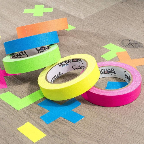 6 Rolls 15mm x 5M UV fluorescent adhesive gaffer tapes in