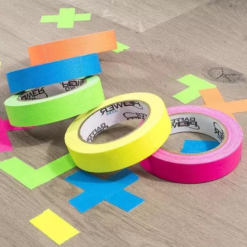 6 rolos de fitas adesivas fluorescentes UV de 15 mm x 5 M em
