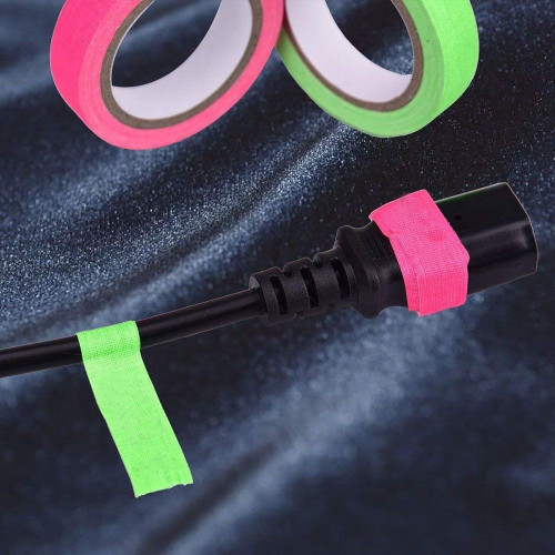 6 rouleaux de bandes adhésives fluorescentes UV 15 mm x 5 M en