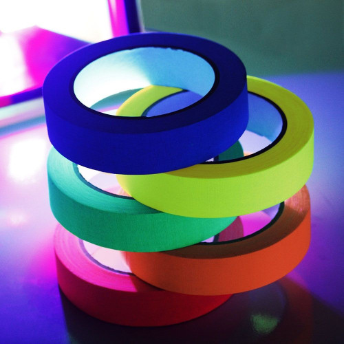 6 Rolls 15mm x 5M UV fluorescent adhesive gaffer tapes in