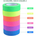 6 rouleaux de bandes adhésives fluorescentes UV 15 mm x 5 M en