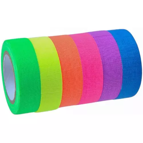 6 rolos de fitas adesivas fluorescentes UV de 15 mm x 5 M em