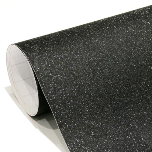 Pellicola adesiva nero glitter per car wrapping e tuning auto e