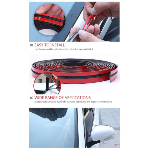 Car windshield adhesive rubber gasket for thermal and acoustic