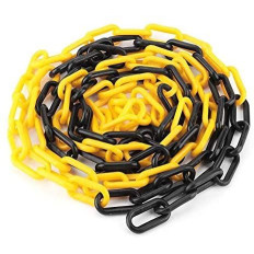 Chaîne en plastique pour parking et sécurité, jaune noir, 6mm 2
