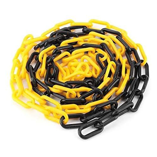 Plastic chain for parking and safety, yellow black, 6mm, from 5