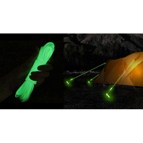 Cuerda fosforescente que brilla en verde en la oscuridad 10m