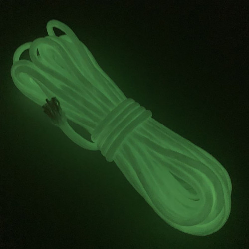 Cuerda fosforescente que brilla en verde en la oscuridad 10m