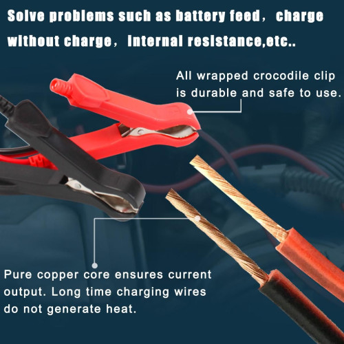 Automatic smart charger maintainer with LCD screen for car