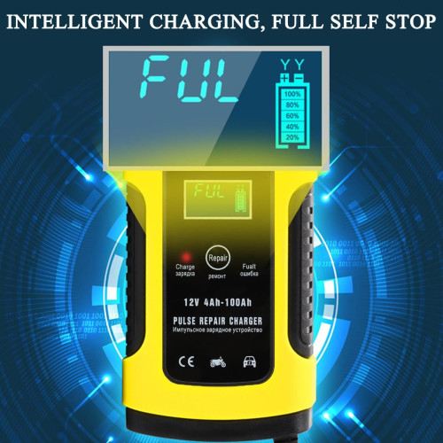 Carregador automático inteligente mantenedor com tela LCD para