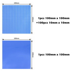 Pad thermique, 100 pièces 10x10x1mm silicone bleu pour CPU GPU 2