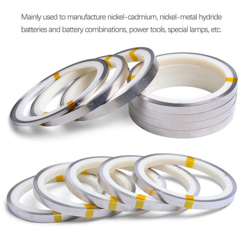 Pure Nickel Strips Tape 0.1 × 10mm × 10M for lithium battery