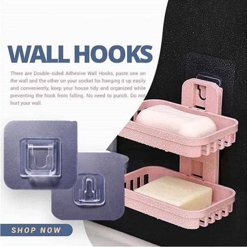 Crochets muraux double face réutilisables pour murs de salle de