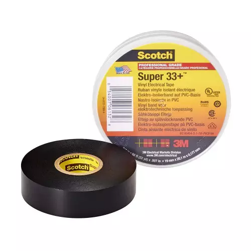 3M Scotch Super 33+ Cinta aislante de vinilo, 19mm x 20m, 1