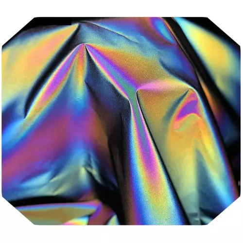 Tessuto riflettente arcobaleno rainbow con sfumature