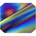 Tissu réfléchissant arc-en-ciel avec reflets holographiques à