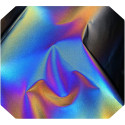 Tecido refletivo arco-íris com tons holográficos para costurar