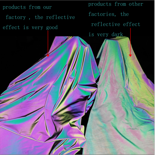 Rainbow reflective fabric with holographic shades to sew 140cm