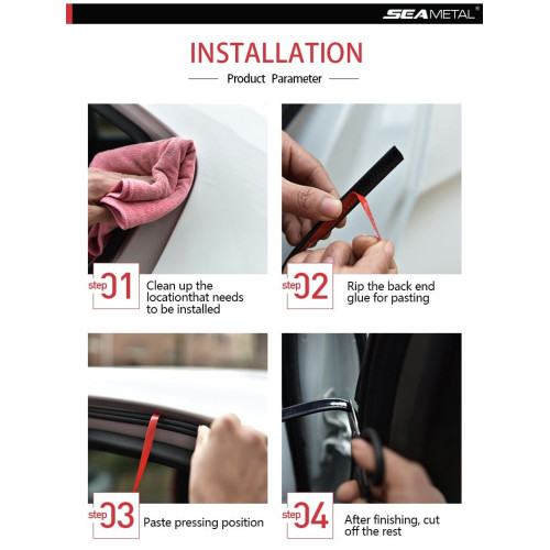 3M selbstklebende Gummidichtung L-Form für Autotür innen Wärme-