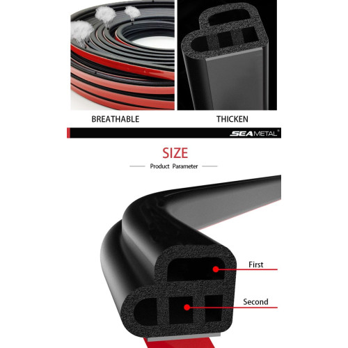3M adhesive rubber seal L-shape for car door interior thermal