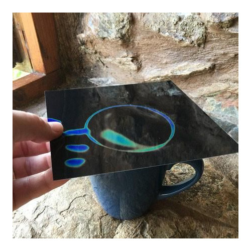 Foglio adesivo termocromatico a cristalli liquidi che cambia