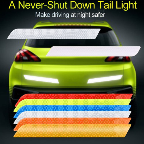 4 car bumper safety reflective adhesive strips - 20cm x 3 cm