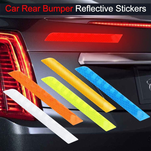 4 car bumper safety reflective adhesive strips - 20cm x 3 cm