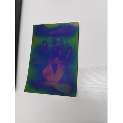 Foglio adesivo termocromatico a cristalli liquidi che cambia