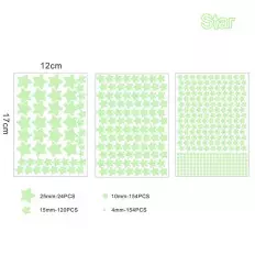 Meia-lua e 56 estrelas autocolantes fotoluminescentes que 2