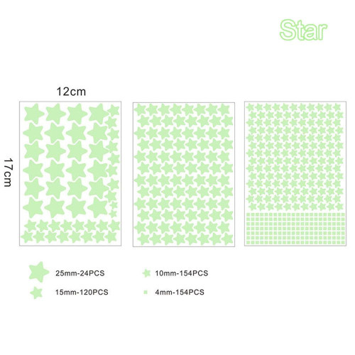 Phosphorescent Half-moon and 56 sticky stars that glow in the