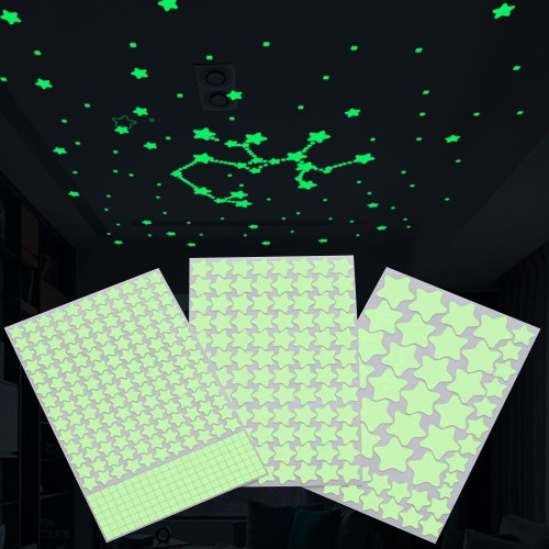 Phosphorescent Half-moon and 56 sticky stars that glow in the