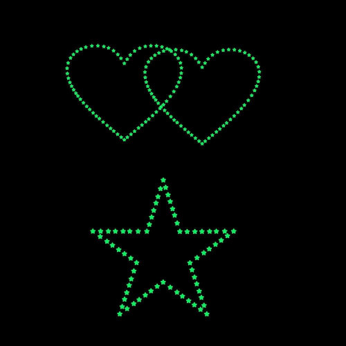Phosphorescent Half-moon and 56 sticky stars that glow in the