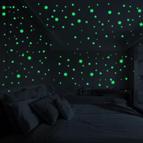 Phosphorescent Half-moon and 56 sticky stars that glow in the