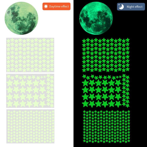 Phosphorescent Half-moon and 56 sticky stars that glow in the