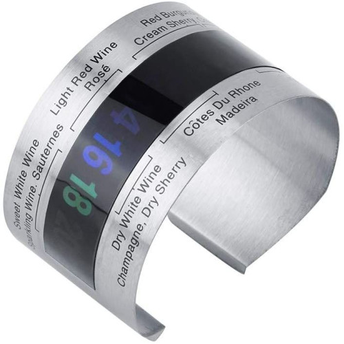 Bracelet thermomètre pour vin/bière avec capteur en acier