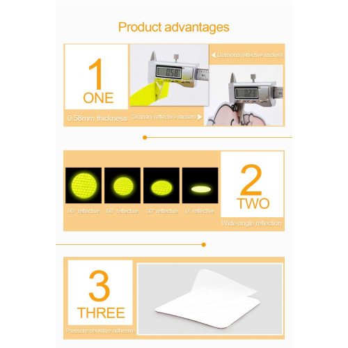 10 Stück Reflective Reflective Adhesive Discs Warnung für