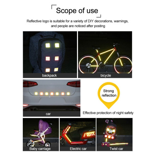 10pcs Reflective Reflective Adhesive Discs Warning for