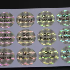 98 holographic silver "QC PASSED" warranty and security seals 2