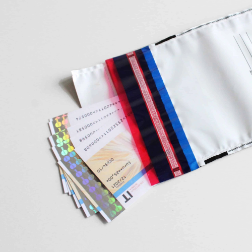 Maximum security envelope with numeric / barcode code and VOID