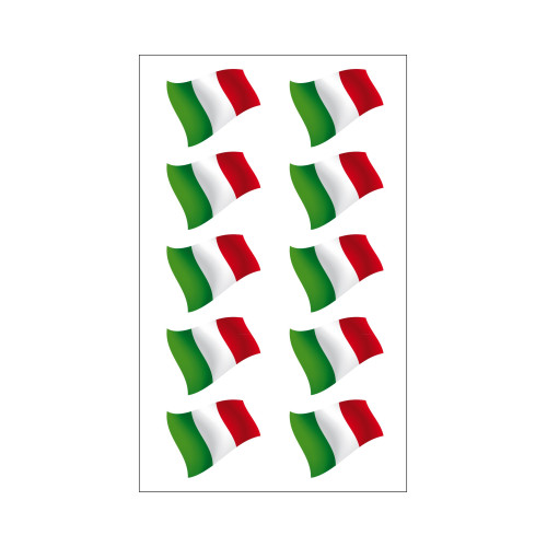 10 Aufkleber italienische Flagge Vinyl ultra-haltbare fur