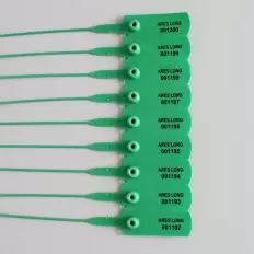 Adjustable plastic security seals with very thin metal lock