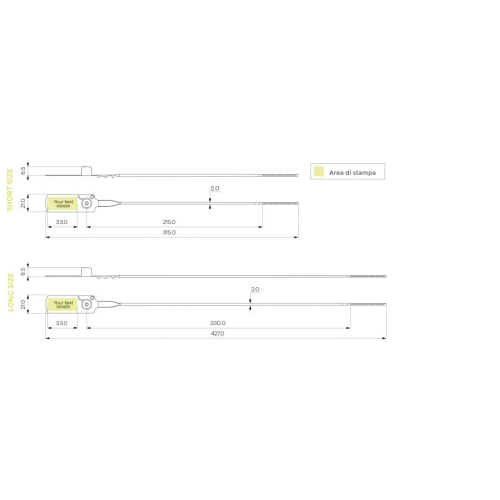 Selos de segurança de plástico ajustáveis com fecho de metal