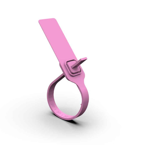 Adjustable plastic security seals with reinforced metal lock