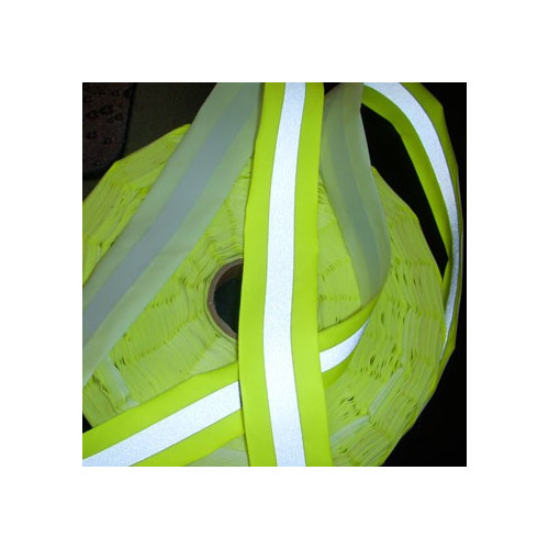 Nastro da cucire rifrangente combinato giallo/grigio 30/50mm