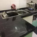 Película ecológica decorativa autoadhesiva de mármol negro