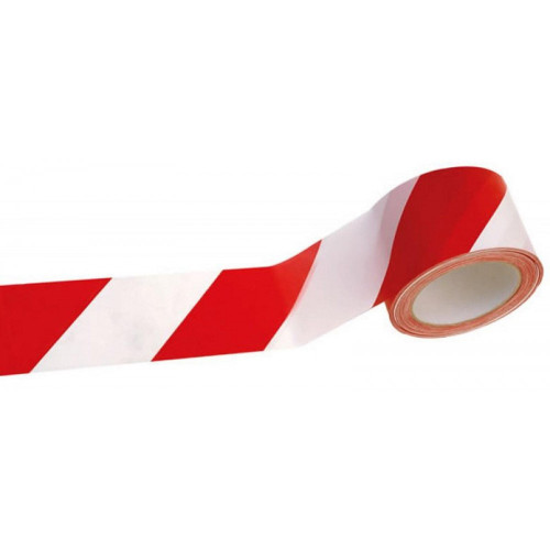 White/Red warning safety tape - 200m x 70mm Best Price, shop