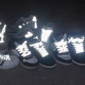 Lacets de chaussures réfléchissants noir / argent Vente en